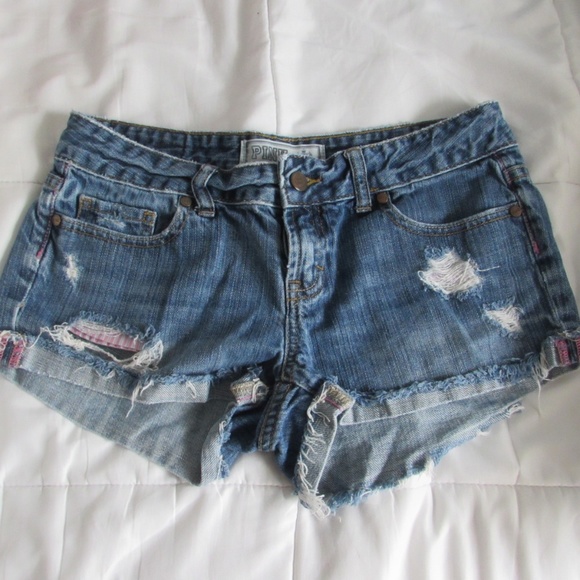 PINK Victoria's Secret Pants - PINK distressed denim shorts *SOLD ON MERC*
